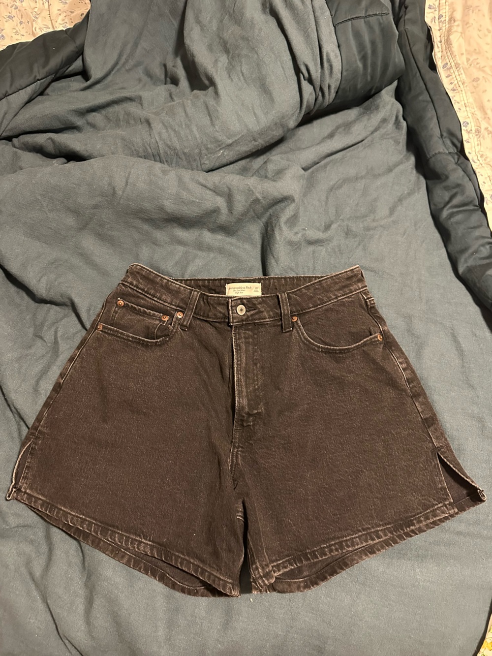 Black Denim Shorts - High Rise “Dad” Fit Short